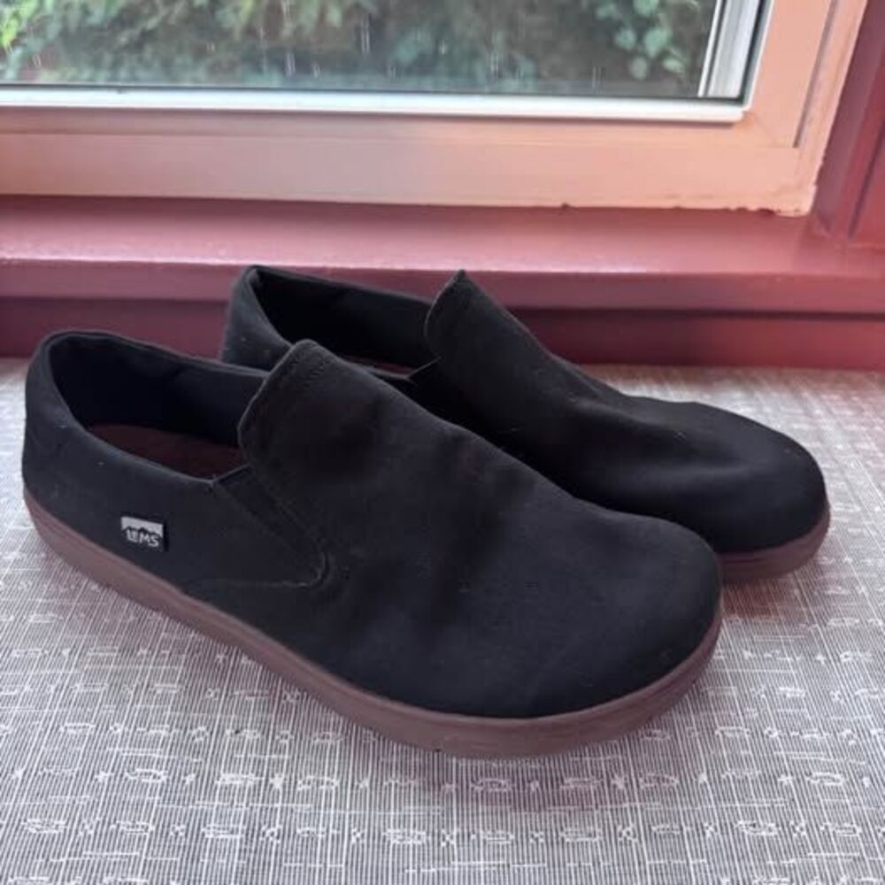 Lems Men’s Malibu Black Canvas Wide Fit Slip-On Shoes - 12.5 or EU 46.5